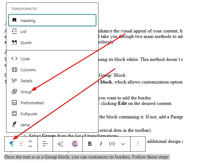 How to Add Border Around Text in WordPress